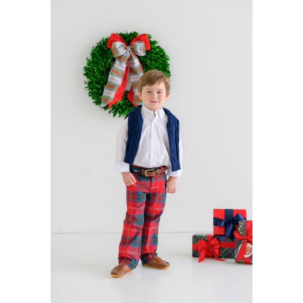 The Beaufort Bonnet Company Sheffield Pants Middleton Place Red Plaid XMas 0/6 M